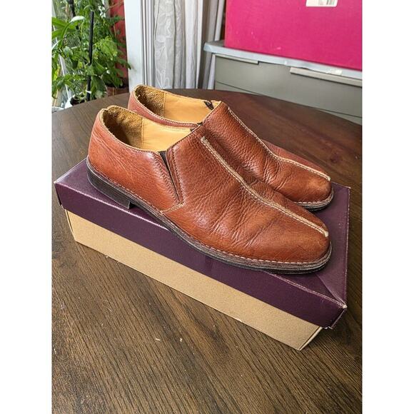 Mens Tommy Bahama Leather Slip On Shoes Sz 13 Split Toe Brown Loafers TB-315 75 - Picture 1 of 16